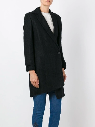 Pre-owned Romeo Gigli Vintage Asymmetric Style Coat In Black