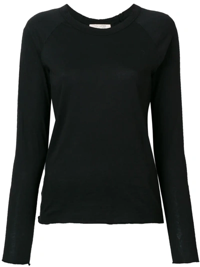 Shop Nili Lotan Longsleeved Fitted T-shirt In Black