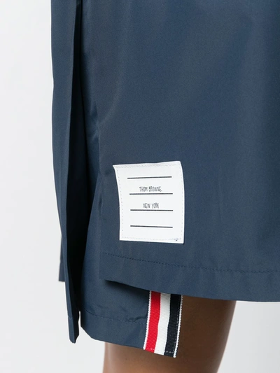 Shop Thom Browne Flyweight Tech Pleated 4-bar Miniskirt In Blue