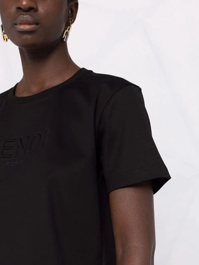 Shop Fendi Cropped Short-sleeve T-shirt In Schwarz