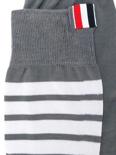 Shop Thom Browne 4-bar Stripe Socks In Grey