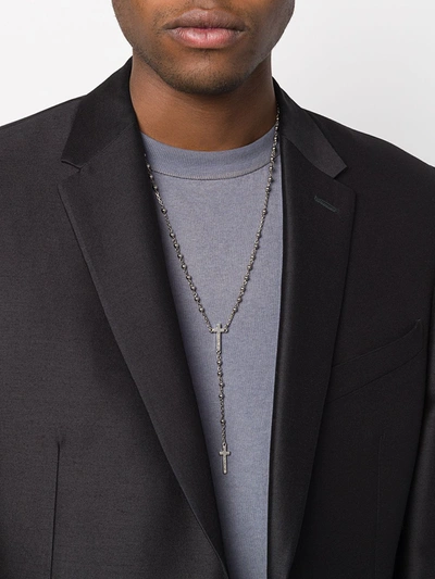Dsquared2 Rosary Bead Necklace In Metallic