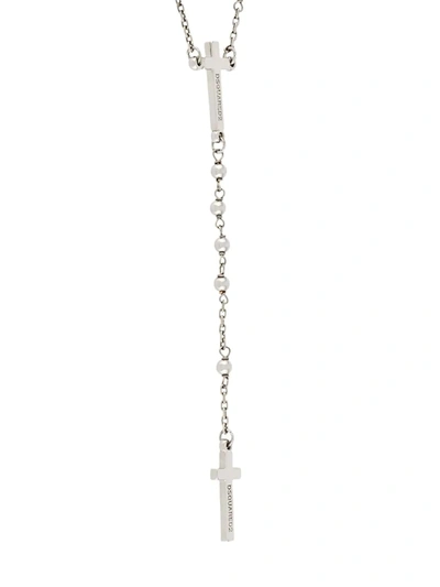 Dsquared2 Rosary Bead Necklace In Metallic