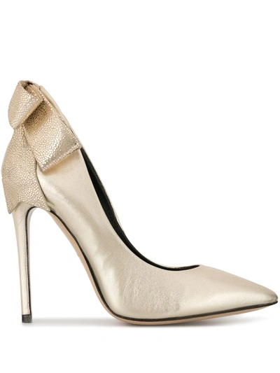 Shop Aleksander Siradekian Gherda Bow 11 Pumps In Gold