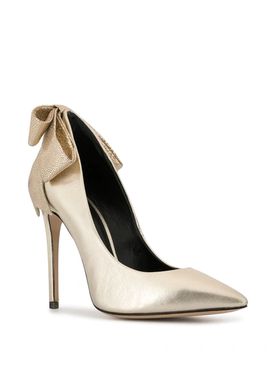 Shop Aleksander Siradekian Gherda Bow 11 Pumps In Gold