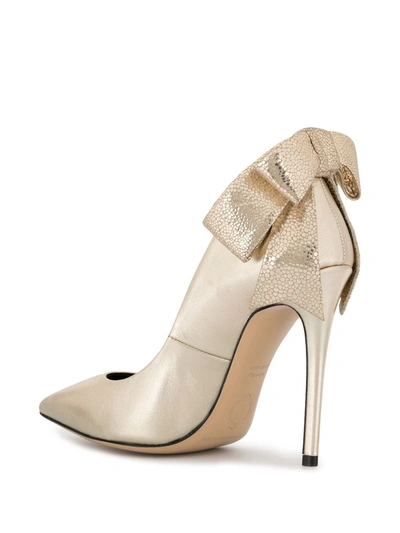 Shop Aleksander Siradekian Gherda Bow 11 Pumps In Gold