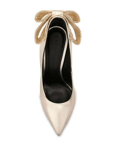 Shop Aleksander Siradekian Gherda Bow 11 Pumps In Gold