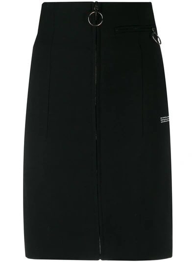 OFF-WHITE HIGH-WAIST PENCIL SKIRT - 黑色