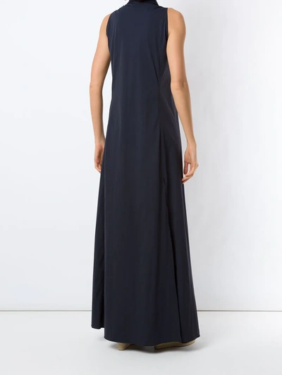 Amir Slama Ruffle-trim Maxi Dress In Blue