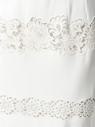 Shop Dolce & Gabbana Lace-trimmed Skirt In White