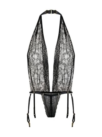 Maison Close Le Petit Secret Thong Bodie In Black