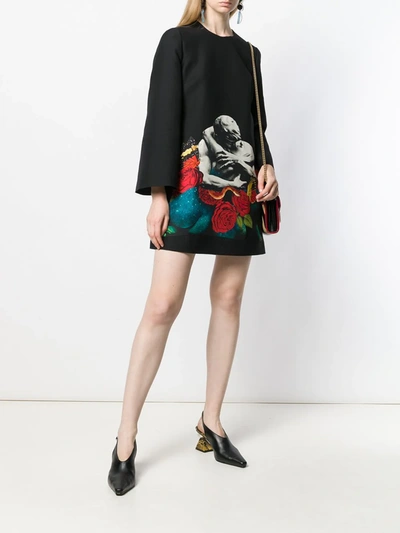 Shop Valentino X Undercover Lovers Print Dress In Black