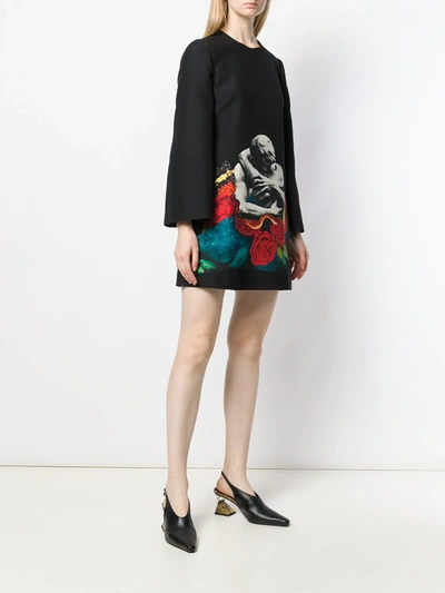 Shop Valentino X Undercover Lovers Print Dress In Black
