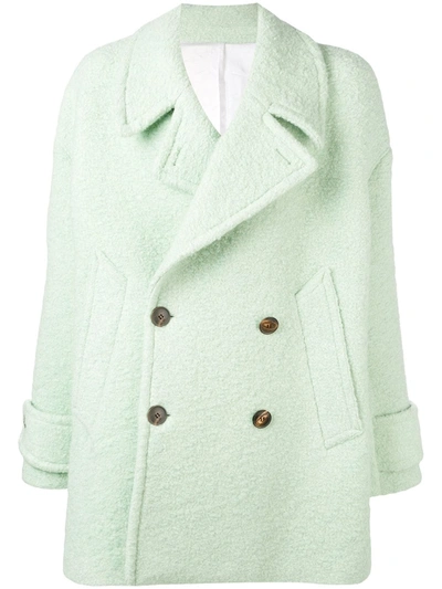 Shop Ami Alexandre Mattiussi Double-breasted Buttoned Peacoat In Green