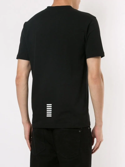 Shop Ea7 Embroidered T-shirt In Black