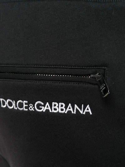 Shop Dolce & Gabbana Embroidered Logo Track Pants In Black
