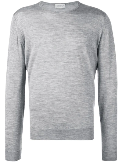 Shop John Smedley Crew Neck Jumper In Grey