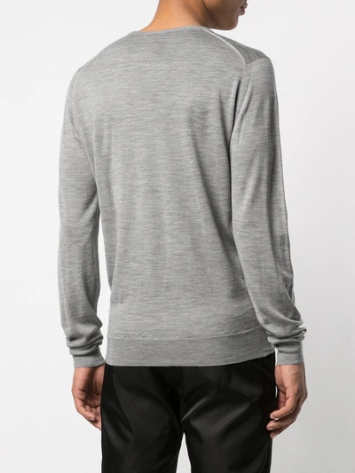 Shop John Smedley Crew Neck Jumper In Grey