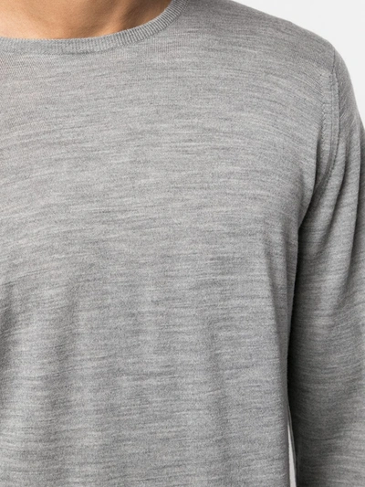 Shop John Smedley Crew Neck Jumper In Grey