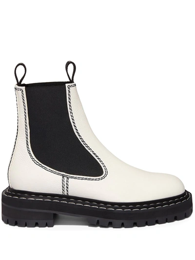 Shop Proenza Schouler Two-toned Chelsea Boots In White