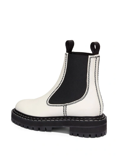 Shop Proenza Schouler Two-toned Chelsea Boots In White