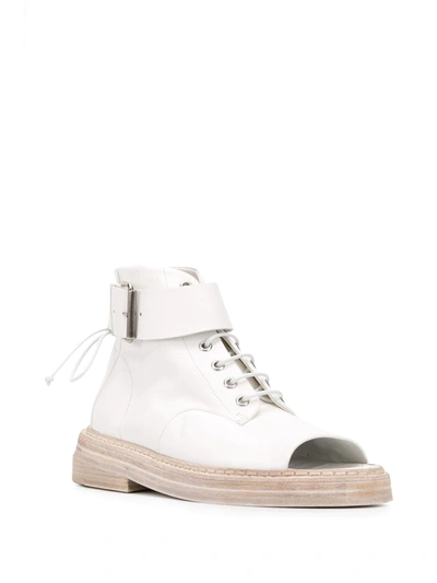 Shop Marsèll Open Toe Ankle Boots In White