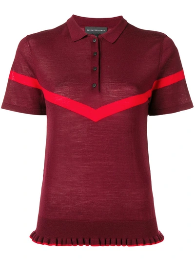 Shop Cashmere In Love Jean Knitted Polo Shirt In Red