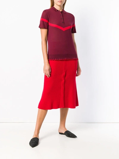 Shop Cashmere In Love Jean Knitted Polo Shirt In Red
