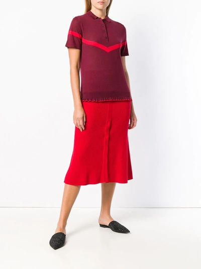 Cashmere In Love Jean Knitted Polo Shirt In Red