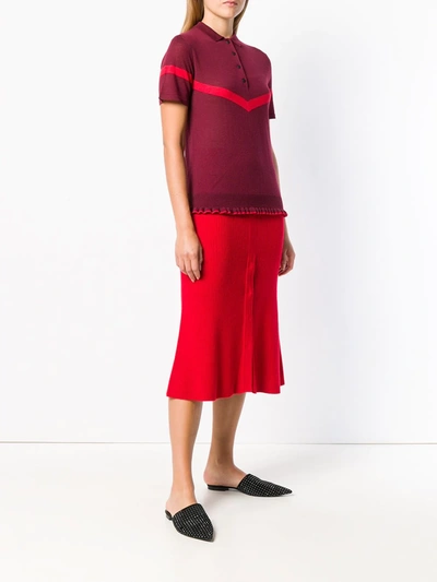 Shop Cashmere In Love Jean Knitted Polo Shirt In Red