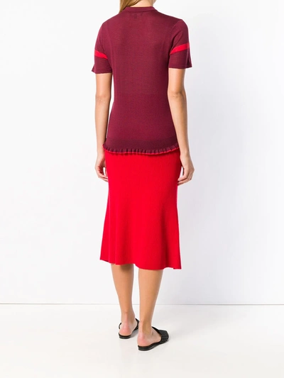 Cashmere In Love Jean Knitted Polo Shirt In Red