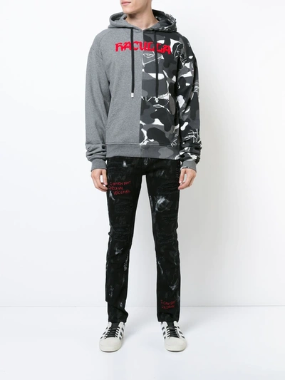 Haculla Block Camouflage Cotton Hoodie In Grey