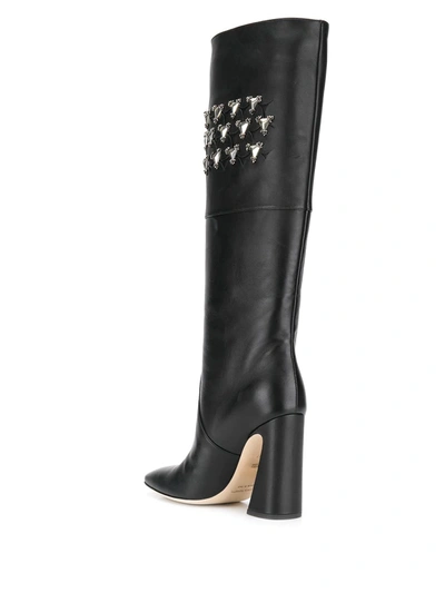 Shop Alberta Ferretti Crystal-embellished Boots In Black