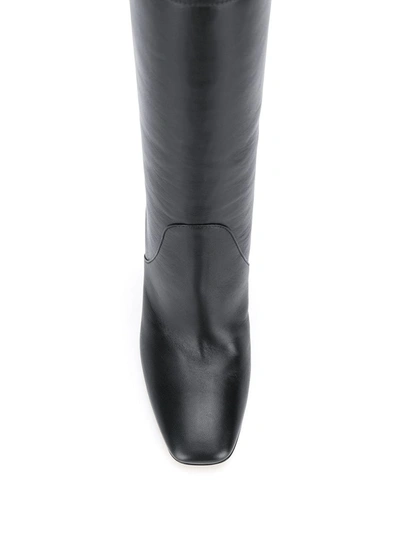 Shop Alberta Ferretti Crystal-embellished Boots In Black