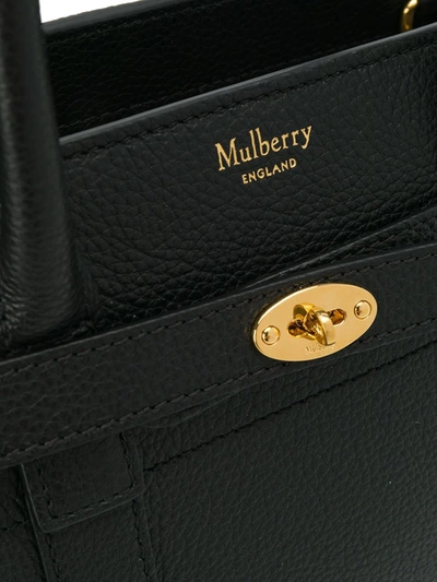 Shop Mulberry Mini Zipped Bayswater Tote In Black