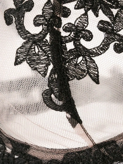 Fleur Of England Onyx Lace-embroidered Mesh Underwired Bra In Black