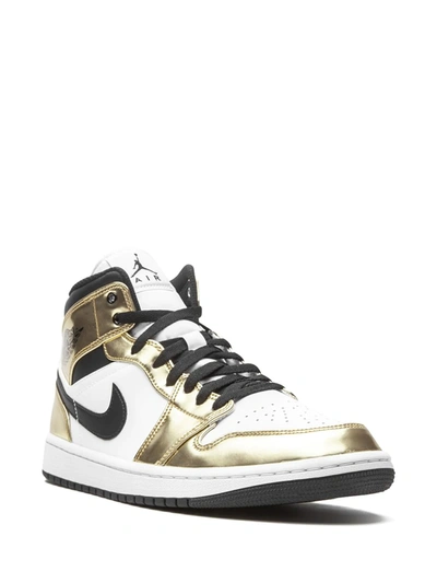 Shop Jordan Air  1 Mid Se "metallic Gold" Sneakers
