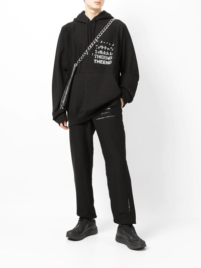 Takahiromiyashita The Soloist Slogan-print Track Pants In 黑色