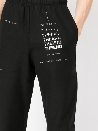 Takahiromiyashita The Soloist Slogan-print Track Pants In 黑色