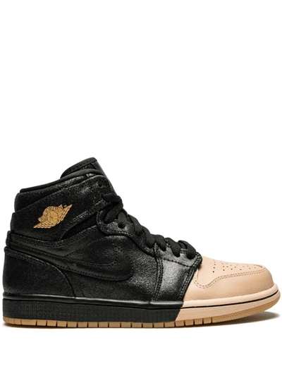 Shop Jordan Air  1 Retro High P Sneakers In Black