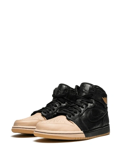 Shop Jordan Air  1 Retro High P Sneakers In Black