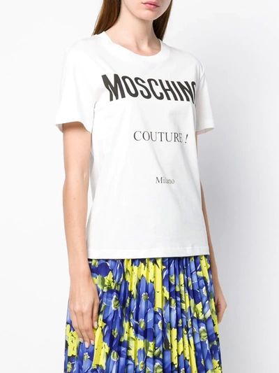 Shop Moschino Printed Logo T-shirt In White