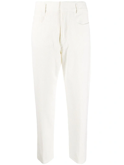 Shop Haider Ackermann Cropped Corduroy Trousers In White