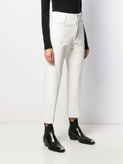 Shop Haider Ackermann Cropped Corduroy Trousers In White