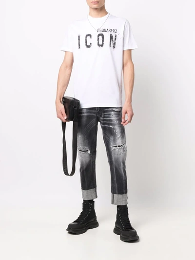 Dsquared2 Distressed-finish Denim Jeans In Schwarz