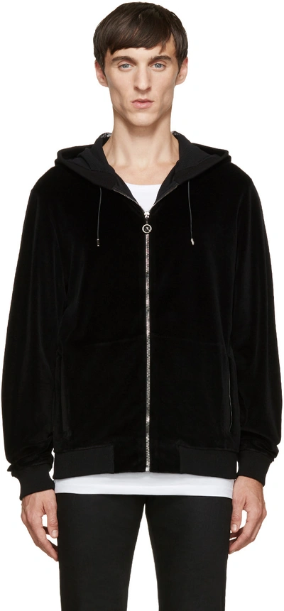 Versace Black Velour Tracksuit Hoodie ModeSens
