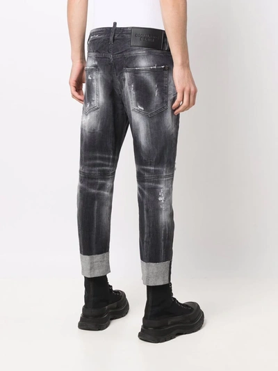Dsquared2 Distressed-finish Denim Jeans In Schwarz