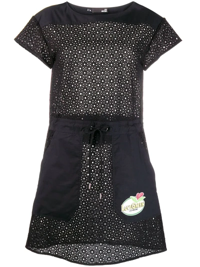 Shop Love Moschino Perforated Dress In Black