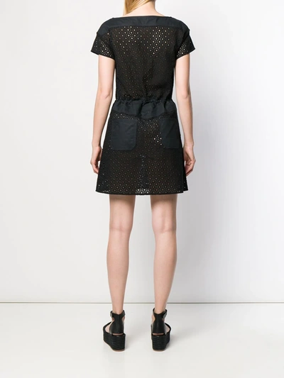 Shop Love Moschino Perforated Dress In Black