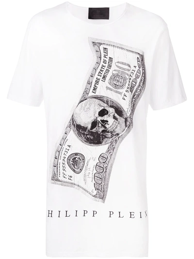 Philipp T-shirt Black Cut Round Neck Dollar In White | ModeSens